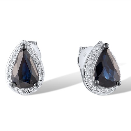 14KWB Earrings Blue Sapphire,Diamond (E319069SAP14KWB)