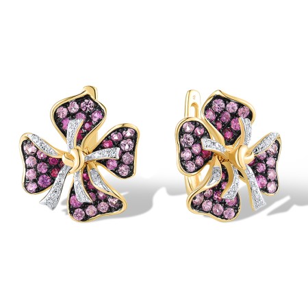 14KYWB Earrings Ruby,Diamond,Pink Sapphire (E319071PRU14KYWB)