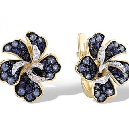 14KYWB Earrings Blue Sapphire,Diamond (E319073SAP14KYWB)
