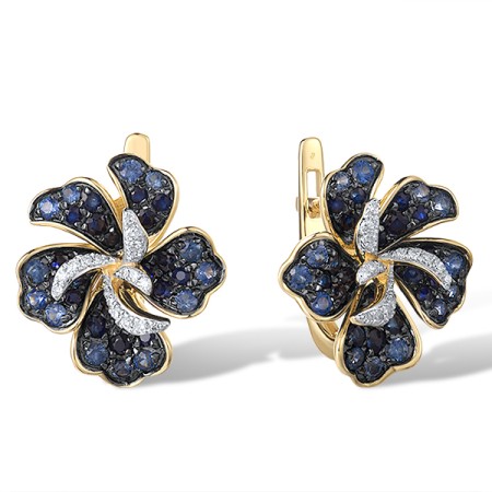 18KYWB Earrings Blue Sapphire,Diamond (E319073SAP18KYWB)
