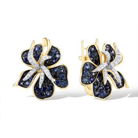 14KYWB Earrings Blue Sapphire,Diamond (E319074SAP14KYWB)