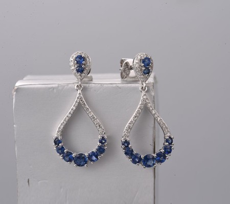14KW Earrings Blue Sapphire,Diamond (E319078SAP114KW)