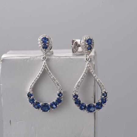 14KW Earrings Blue Sapphire,Diamond (E319078SAP114KW)