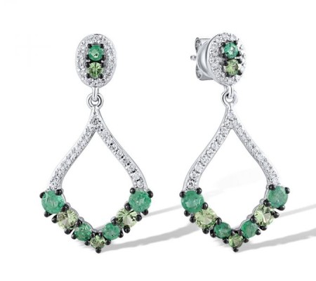 14KWB Earrings Diamond,Emerald,Green Garnet (E319079EMG14KWB)