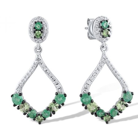 14KWB Earrings Diamond,Emerald,Green Garnet (E319079EMG14KWB)