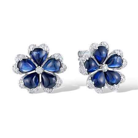14KW Earrings Blue Sapphire,Diamond (E319111SAP14KW)