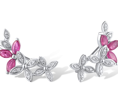 14KW Earrings Diamond,Ruby (E319137RUY14KW)