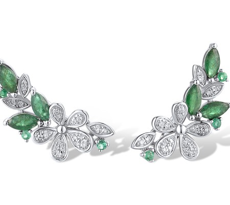 14KW Earrings Emerald,Diamond (E319138EMR14KW)
