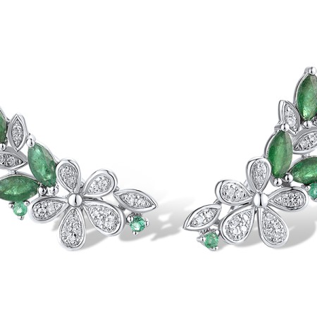 14KW Earrings Emerald,Diamond (E319138EMR14KW)