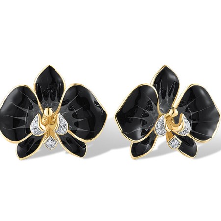 14KYW Earrings Diamond,Enamel (E319146ENA14KYW)