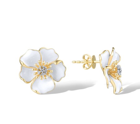 14KYW Earrings Diamond,Enamel (E319147ENA14KYW)