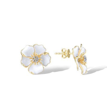 14KYW Earrings Diamond,Enamel (E319147ENA14KYW)