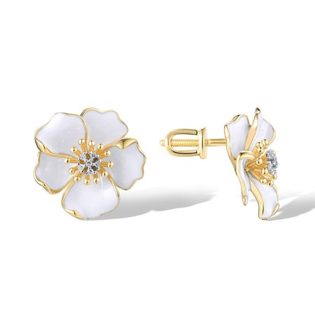 14KYW Earrings Diamond,Enamel (E319147ENA14KYW-SR)