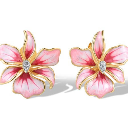 14KYW Earrings Diamond,Enamel (E319148ENA114KYW)