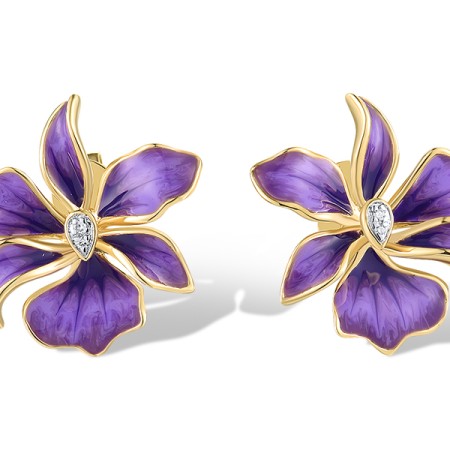 14KYW Earrings Diamond,Enamel (E319148ENA14KYW)