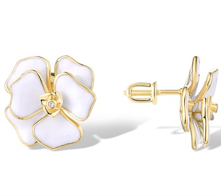 14KY Earrings Diamond,Enamel (E319150ENA14KY-SR)