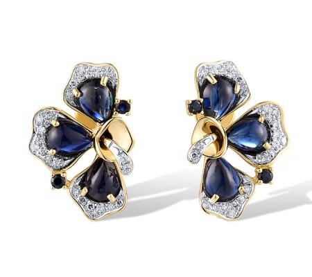 14KYW Earrings Blue Sapphire,Diamond (E319181SAP14KYW)
