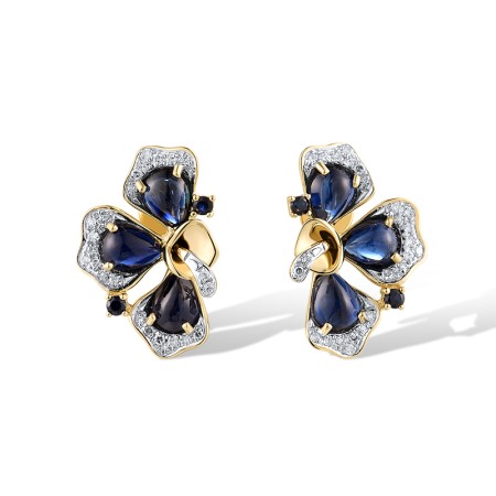 14KYW Earrings Blue Sapphire,Diamond (E319181SAP14KYW)