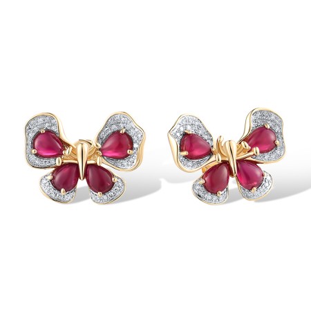 14KYW Earrings Diamond,Ruby (E319184RUY14KYW)