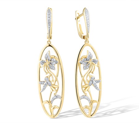 14KYW Earrings Diamond (E319188DIA14KYW)