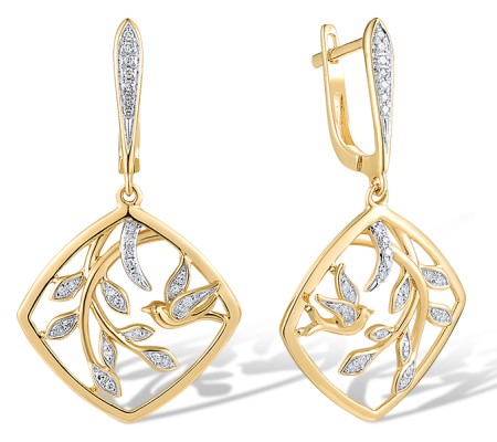 14KYW Earrings Diamond (E319190DIA14KYW)