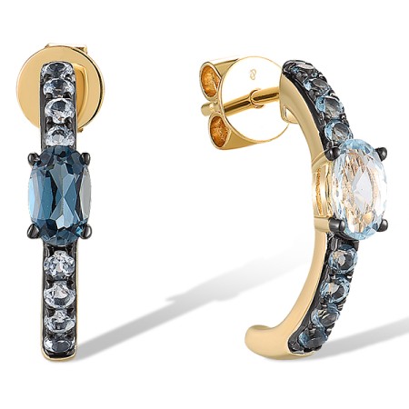 14KYB Earrings Blue Topaz (Sky Blue),London Blue Topaz (E319206BLK14KYB)
