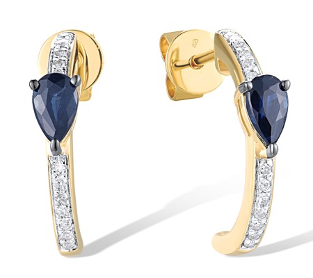 14KYWB Earrings Diamond,Blue Sapphire (E319207SAP14KYWB)