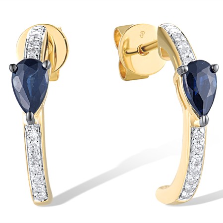 14KYWB Earrings Diamond,Blue Sapphire (E319207SAP14KYWB)