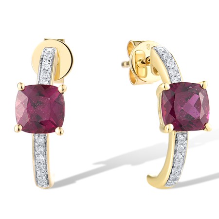 14KYW Earrings Diamond,Rhodolite Garnet (E319209RHG14KYW)