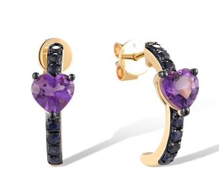 14KYB Earrings Blue Sapphire,Amethyst (E319210AMS14KYB)