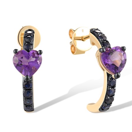14KYB Earrings Blue Sapphire,Amethyst (E319210AMS14KYB)