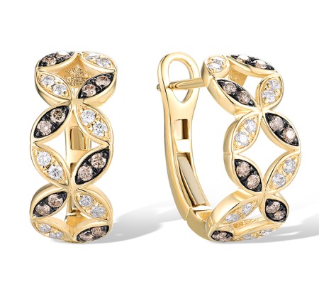 14KYB Earrings Brown Diamond,Diamond (E319295BRW14KYB)