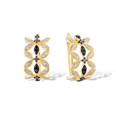 14KYB Earrings Black Diamond,Brown Diamond,Diamond (E319297BBWD14KYB)