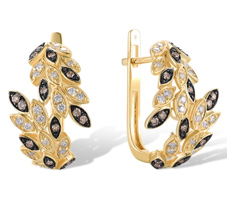14KYB Earrings Brown Diamond,Diamond (E319299BRW14KYB)