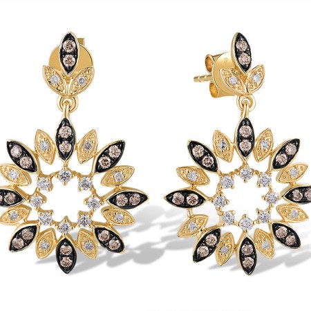 14KYB Earrings Brown Diamond,Diamond (E319303BRW14KYB)