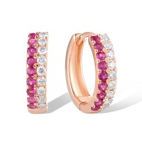 14KR Earrings Diamond,Ruby (E319314RUY14KR)