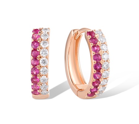 14KR Earrings Diamond,Ruby (E319314RUY14KR)