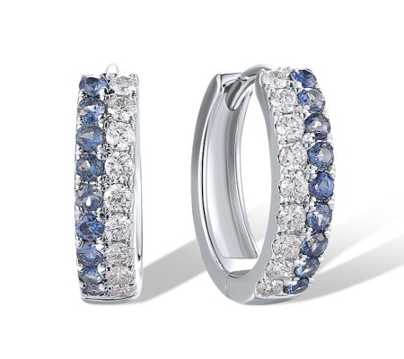 14KW Earrings Blue Sapphire,Diamond (E319314SAP14KW)