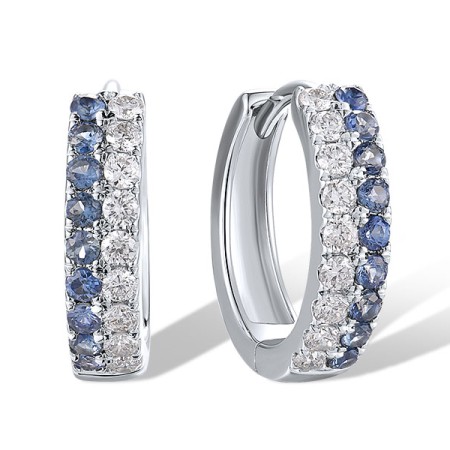 14KW Earrings Blue Sapphire,Diamond (E319314SAP14KW)