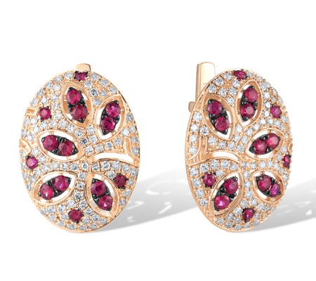 14KRB Earrings Diamond,Ruby (E319316RUY14KRB)