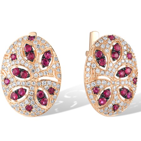 14KRB Earrings Diamond,Ruby (E319316RUY14KRB)