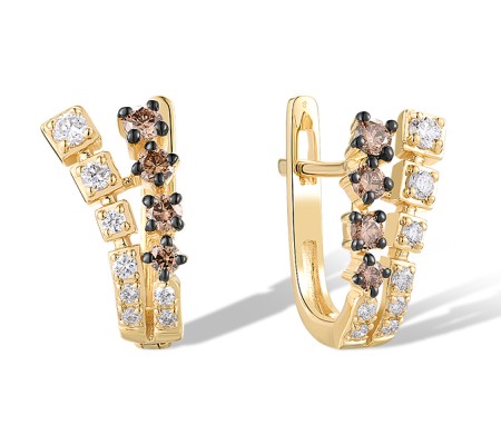 14KYB Earrings Brown Diamond,Diamond (E319320BRW14KYB)