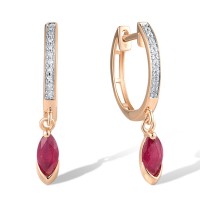 14KRW Earrings Diamond,Ruby (E319332RUY14KRW)