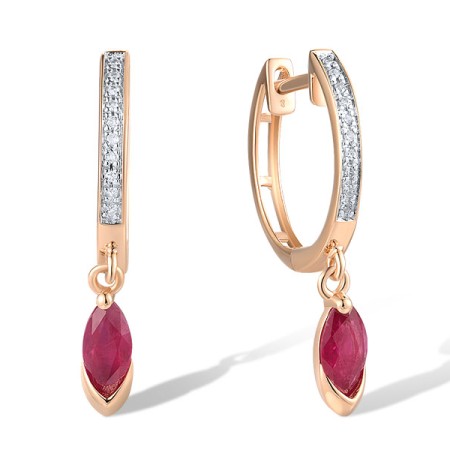 14KRW Earrings Diamond,Ruby (E319332RUY14KRW)