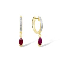 14KYW Earrings Diamond,Ruby (E319332RUY14KYW)