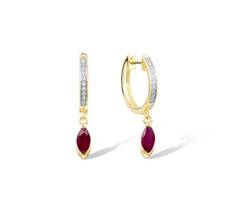 14KYW Earrings Diamond,Ruby (E319332RUY14KYW)