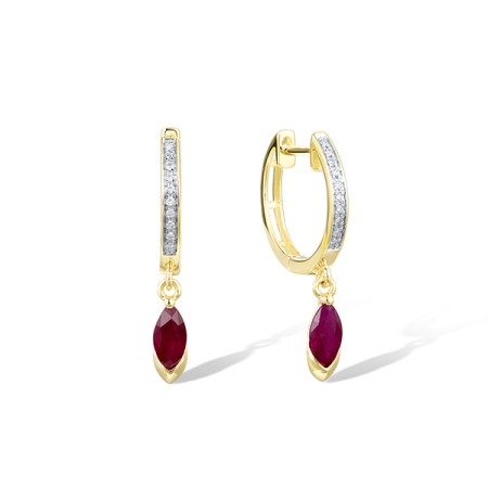 14KYW Earrings Diamond,Ruby (E319332RUY14KYW)