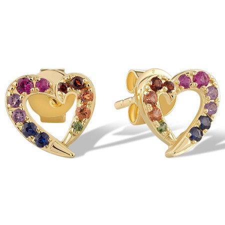 14KY Earrings Amethyst,Blue Sapphire,Garnet,Green Garnet,Orange Sapphire,Ruby (E319395MUL14KY)