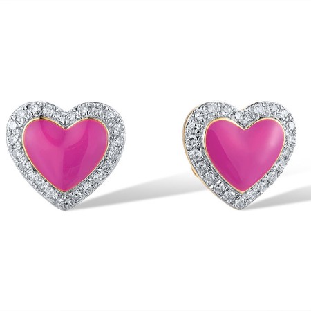 14KYW Earrings Diamond,Enamel (E319401ENA814KYW)