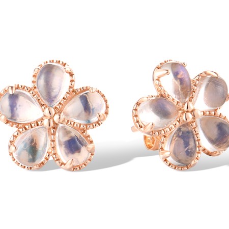 14KR Earrings Blue Moonstone (E319405BLM14KR)